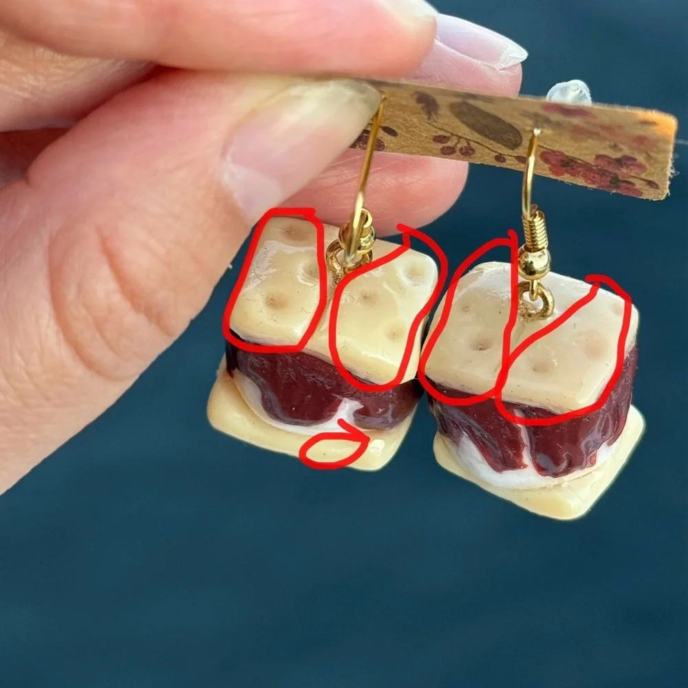 Polymer clay s’more Earrings - Picture 11 of 16